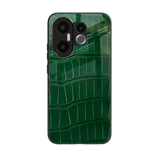 Croco Green back phone cover | glass case for vivo x200 fe