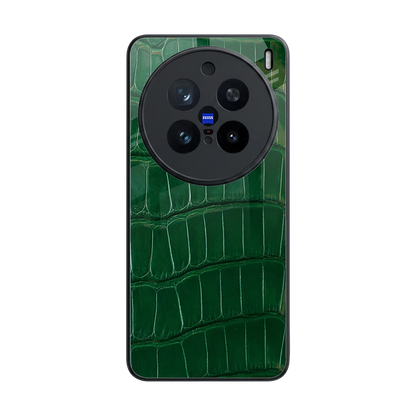 Croco Green back phone cover | glass case for vivo x200 pro
