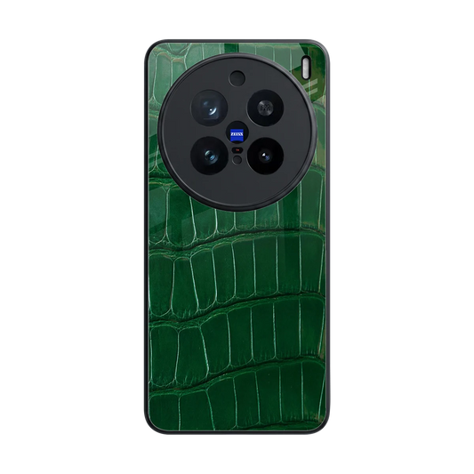 Croco Green back phone cover | glass case for vivo x200 pro