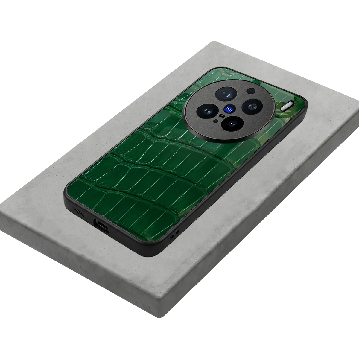 Croco Green stylish phone case for vivo x200 pro | glossy glass and slim fit