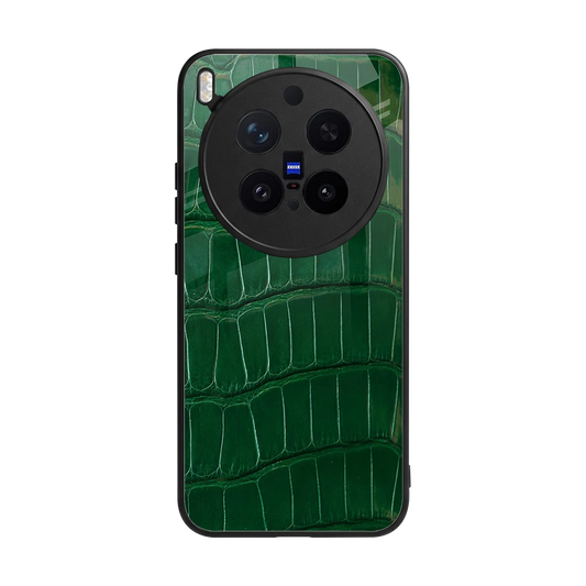 Croco Green back phone cover | glass case for vivo x300 pro