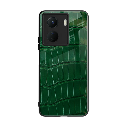 Croco Green back phone cover | glass case for vivo y16