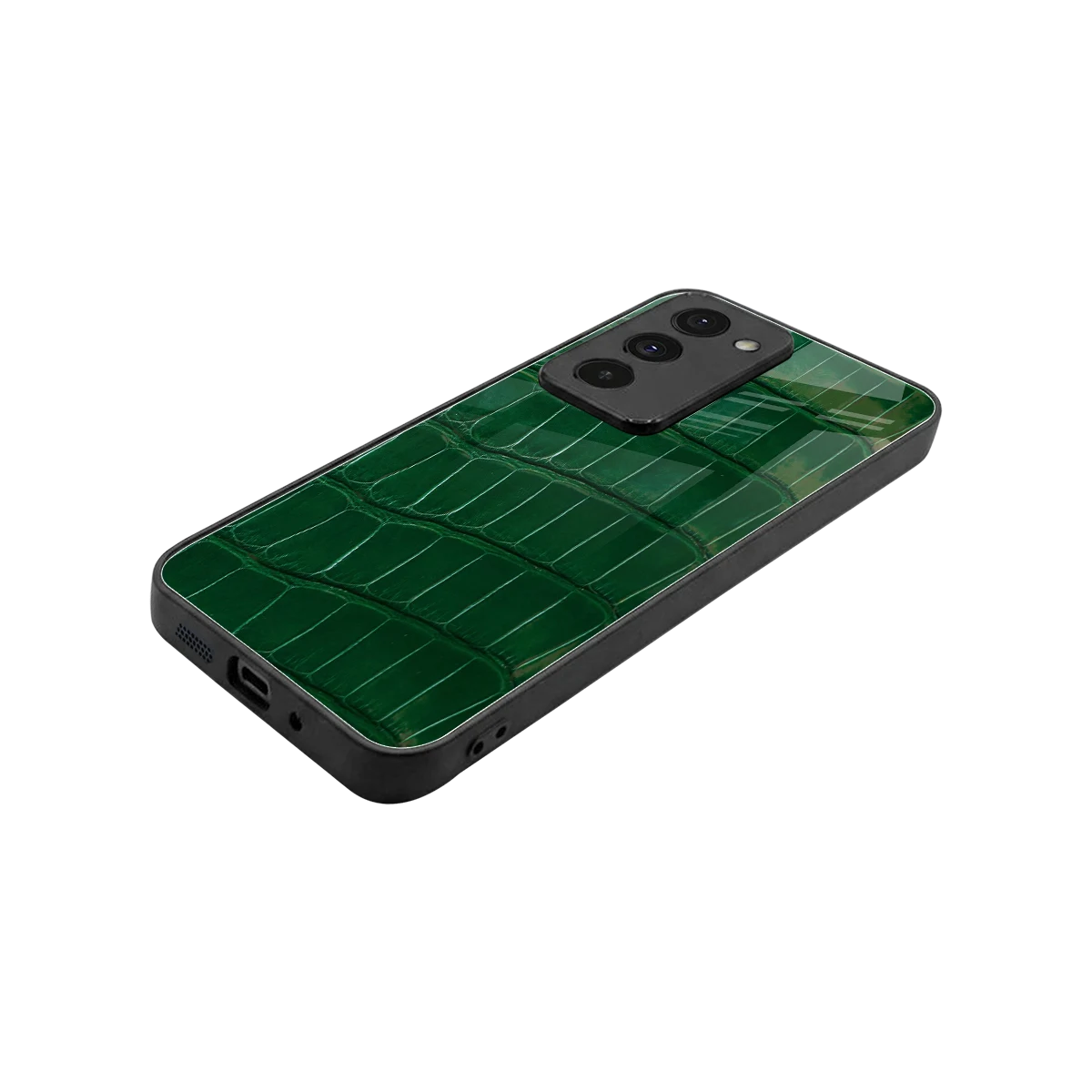 Croco Green stylish phone case for redmi 15 5g | glossy glass and slim fit