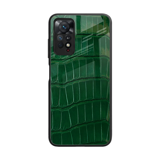 Croco Green back phone cover | glass case for redmi note 11 pro
