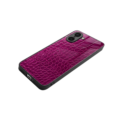 Croco Pink stylish phone case for oneplus nord ce5 5g | glossy glass and slim fit