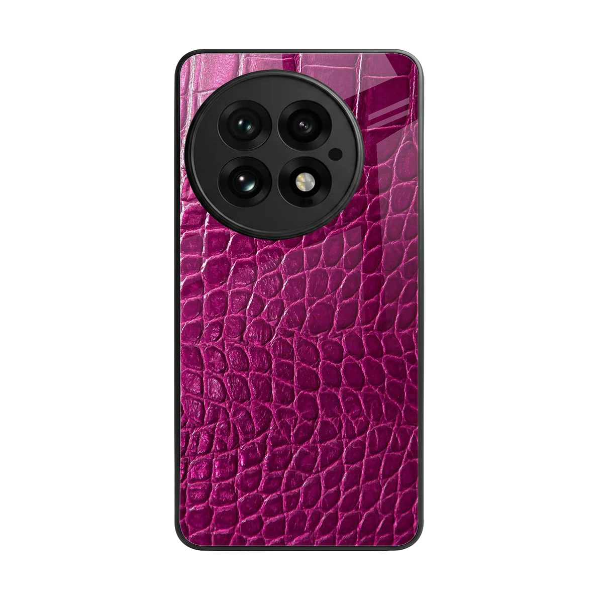 Croco Pink back phone cover | glass case for oneplus 13