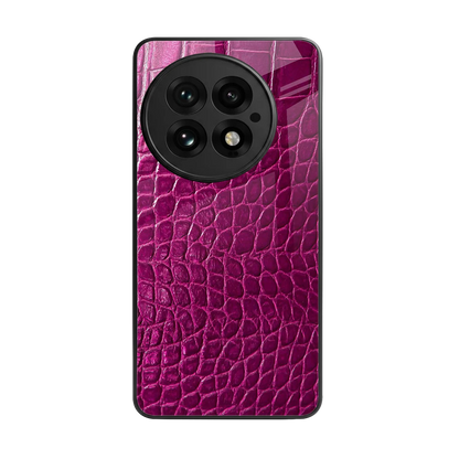 Croco Pink back phone cover | glass case for oneplus 13