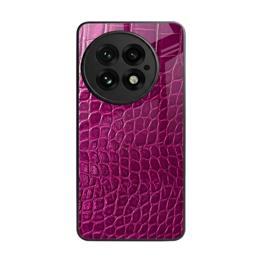Croco Pink back phone cover | glass case for oneplus 13