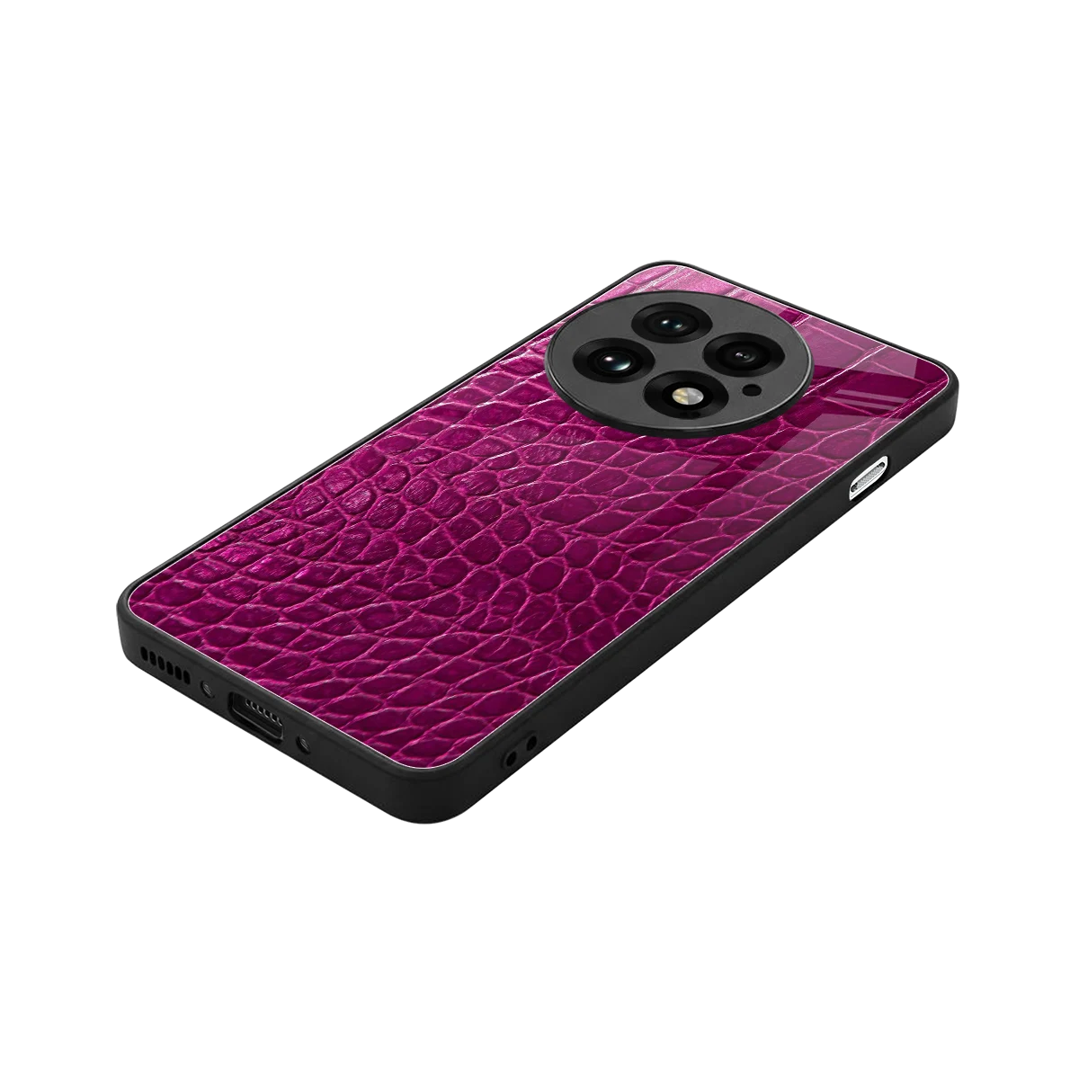 Croco Pink stylish phone case for oneplus 13 | glossy glass and slim fit