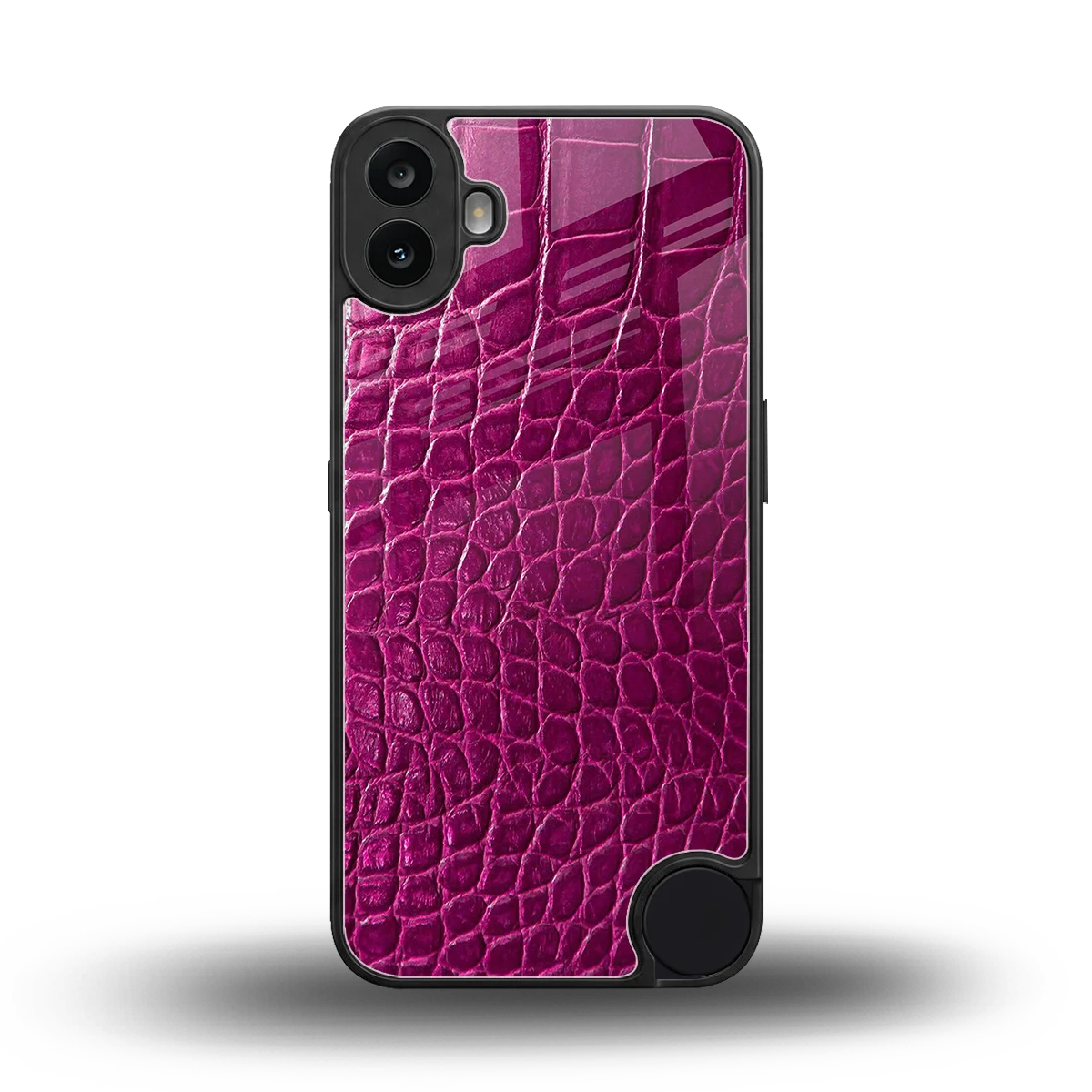 Croco Pink back phone cover | glass case for cmf nothing phone 1