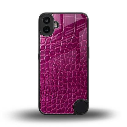 Croco Pink back phone cover | glass case for cmf nothing phone 1