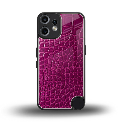 Croco Pink back phone cover | glass case for cmf nothing phone 2 pro