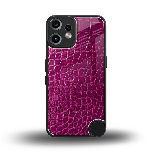 Croco Pink back phone cover | glass case for cmf nothing phone 2 pro