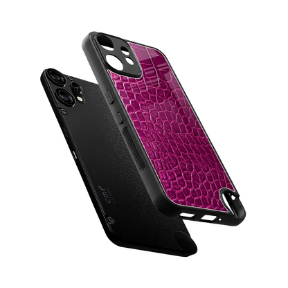 Croco Pink sleek cmf nothing phone 2 pro cover with tempered glass back and TPU edges