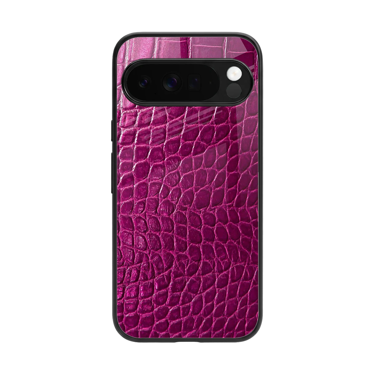 Croco Pink back phone cover | glass case for google pixel 10 pro xl