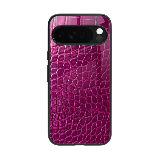 Croco Pink back phone cover | glass case for google pixel 10 pro xl