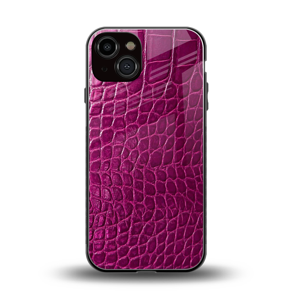 Croco Pink back phone cover | glass case for iphone 14