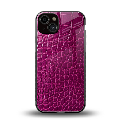 Croco Pink back phone cover | glass case for iphone 14