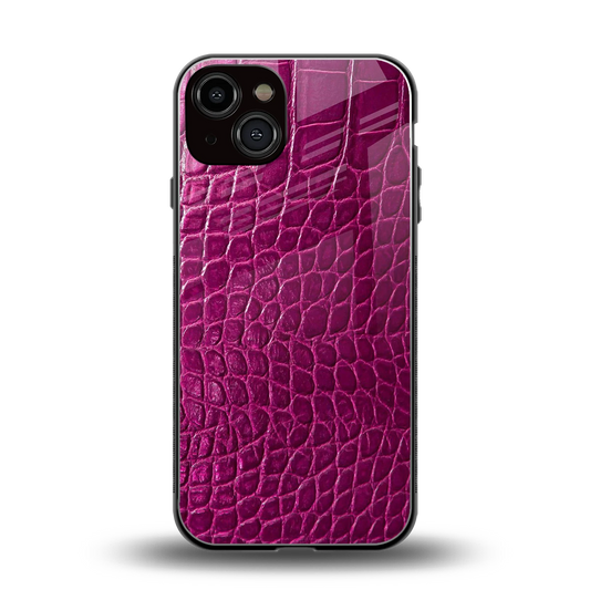 Croco Pink back phone cover | glass case for iphone 14