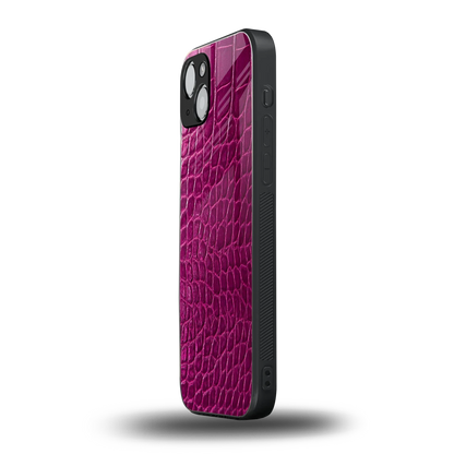 Croco Pink iphone 14 mobile cover | shockproof glass phone case