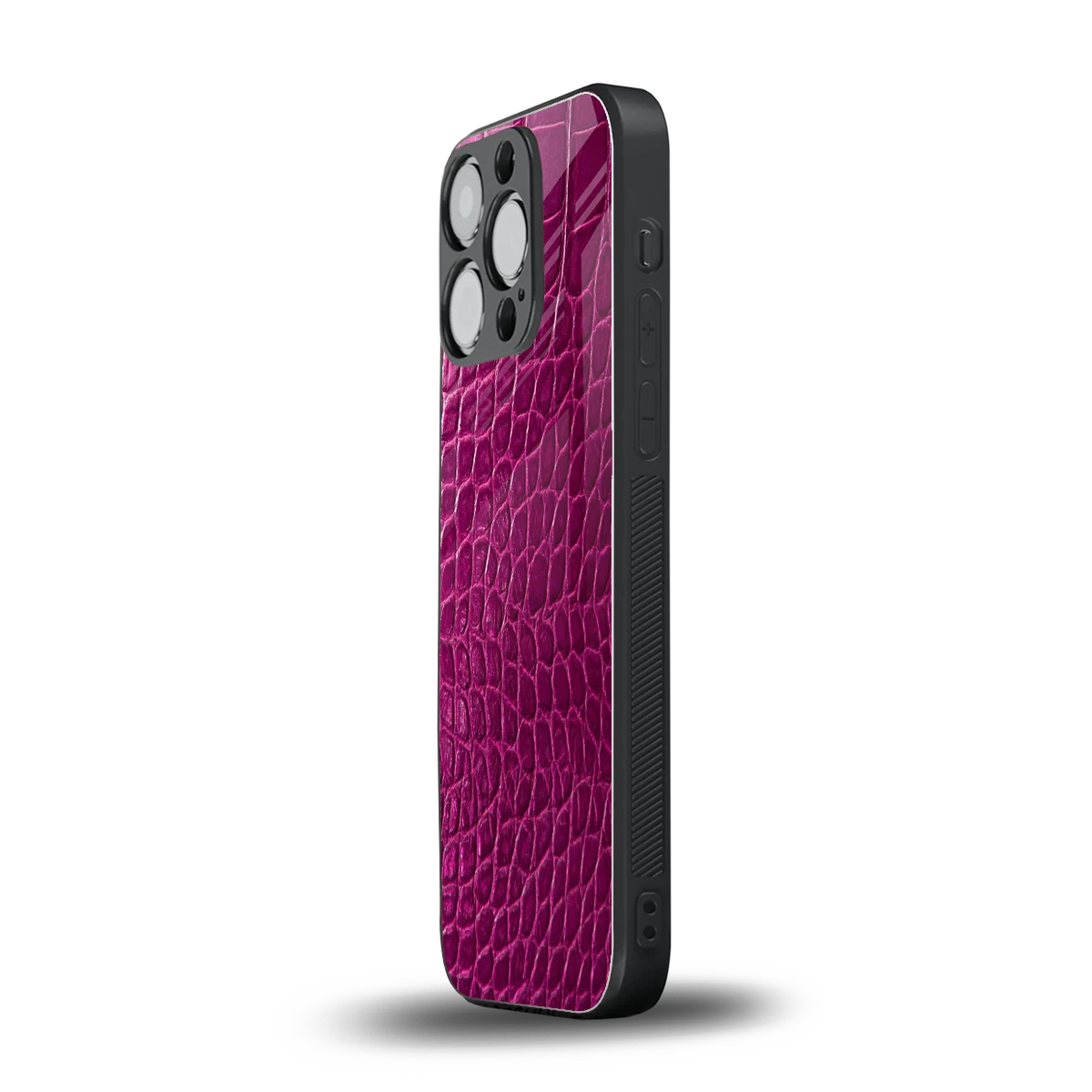 Croco Pink iphone 15 pro mobile cover | shockproof glass phone case
