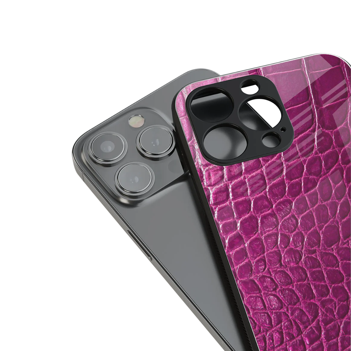 Croco Pink Phone Case for Iphone 16 | Glass Case