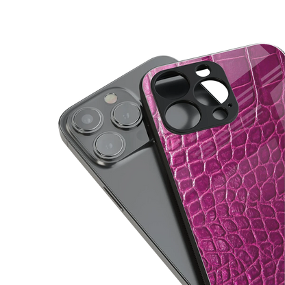 Croco Pink stylish phone case for iphone 13 mini | glossy glass and slim fit