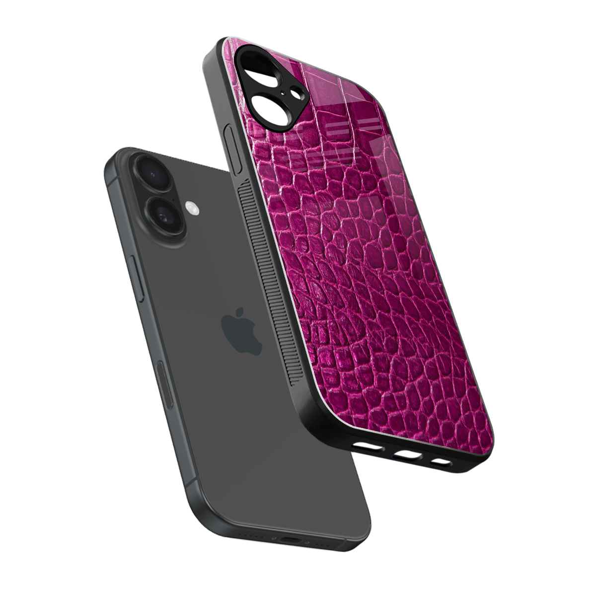 Croco Pink Phone Case for Iphone 16 | Glass Case