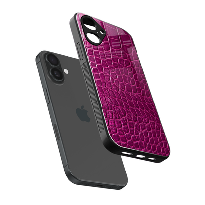 Croco Pink Phone Case for Iphone 16 | Glass Case