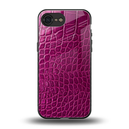 Croco Pink back phone cover | glass case for iphone 16e