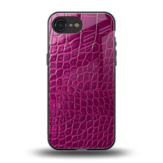 Croco Pink back phone cover | glass case for iphone 16e