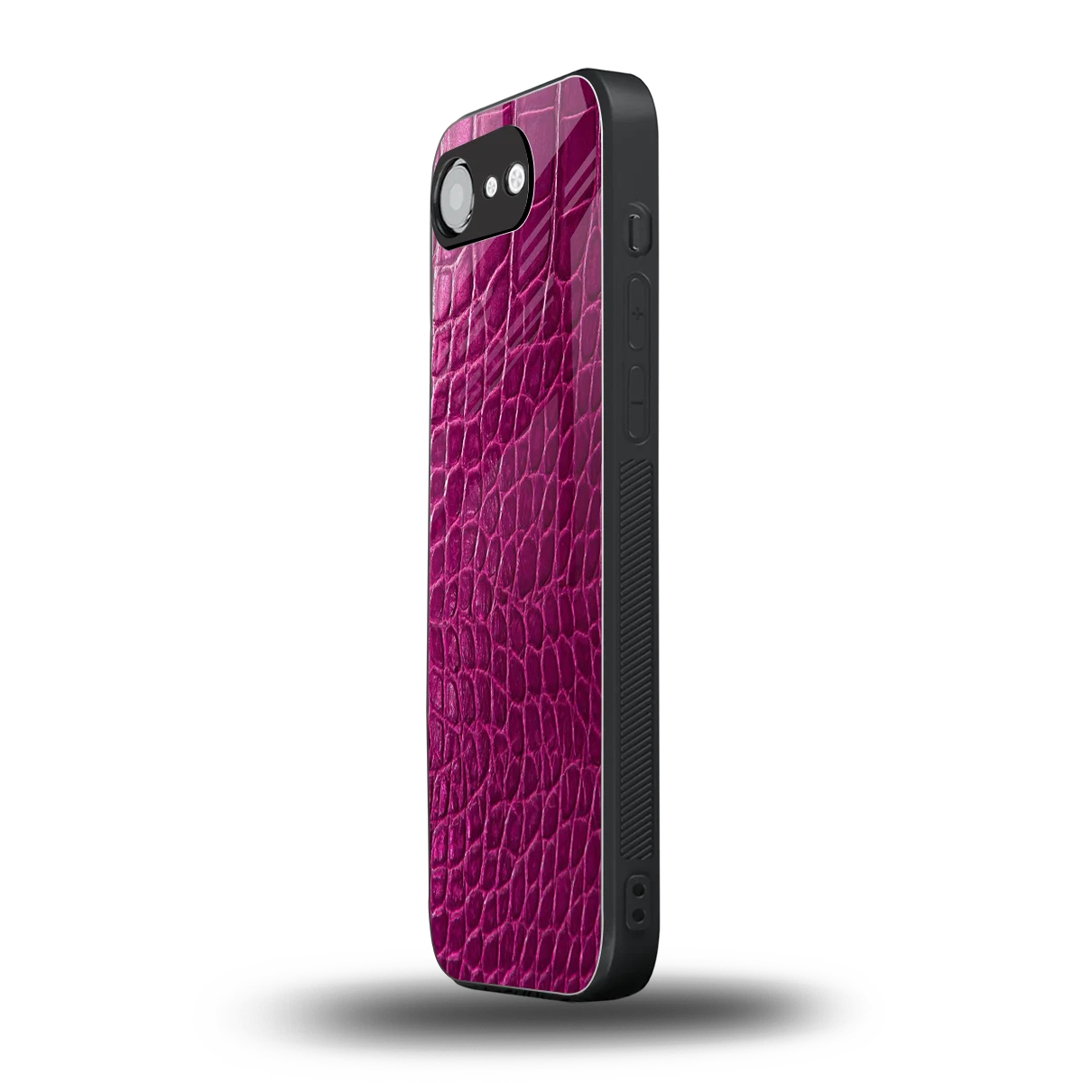 Croco Pink iphone 16e mobile cover | shockproof glass phone case