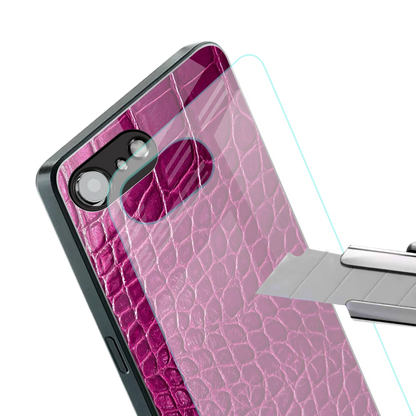 Croco Pink stylish phone case for iphone 16e | glossy glass and slim fit