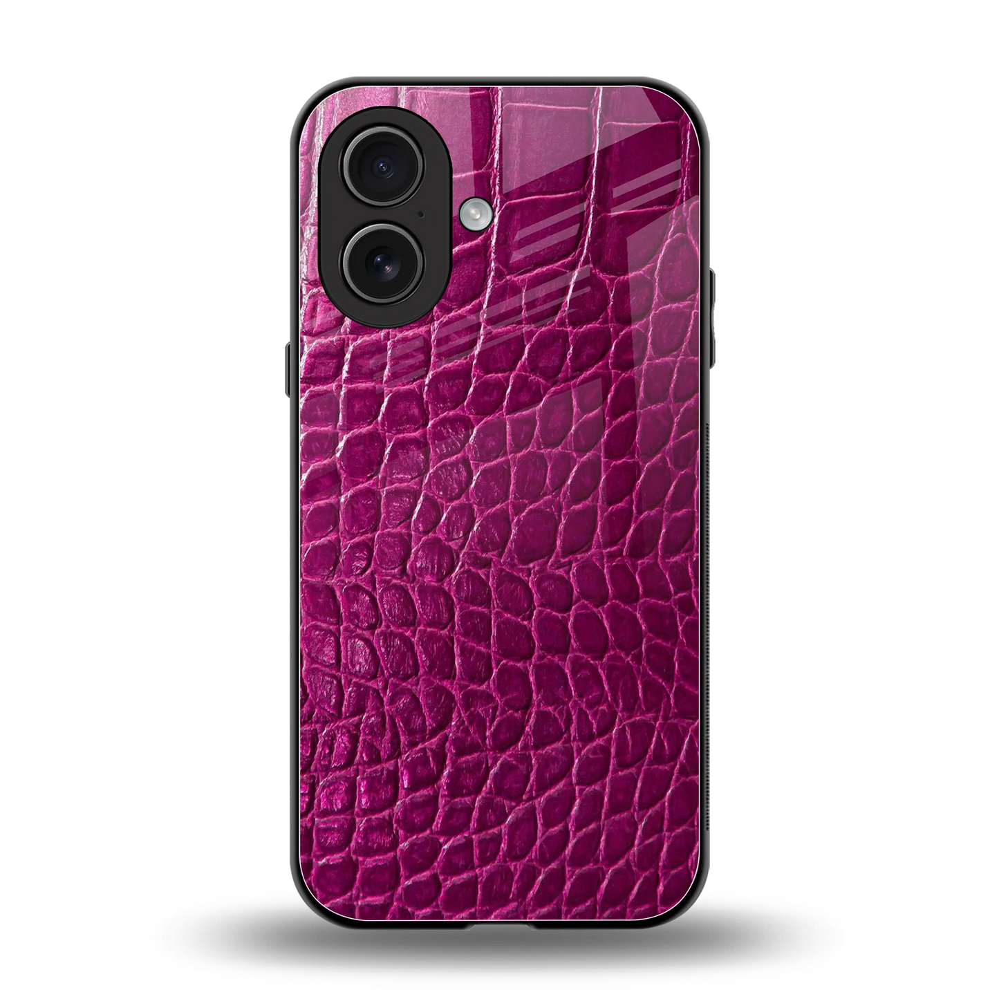 Croco Pink back phone cover | glass case for iphone 17