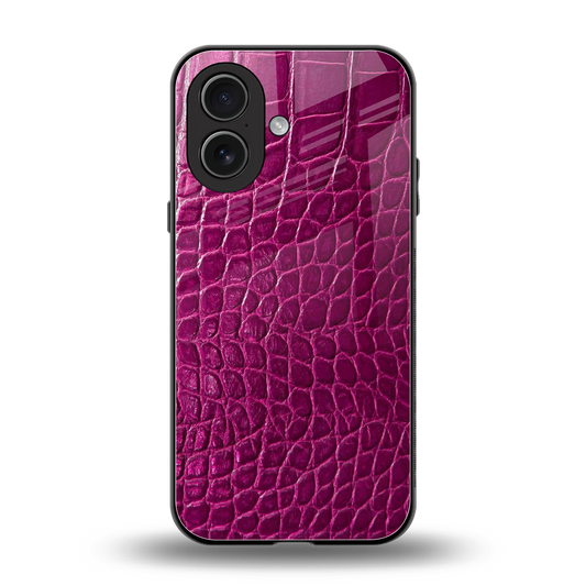 Croco Pink back phone cover | glass case for iphone 17