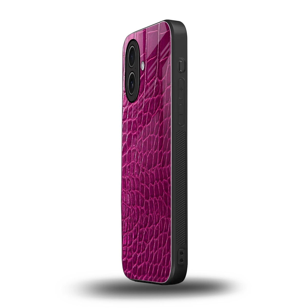 Croco Pink iphone 17 mobile cover | shockproof glass phone case