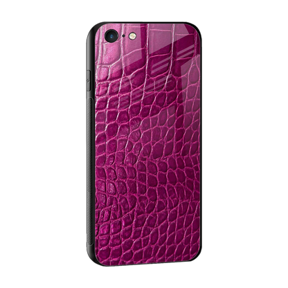 Croco Pink sleek iphone 6 cover with tempered glass back and TPU edges