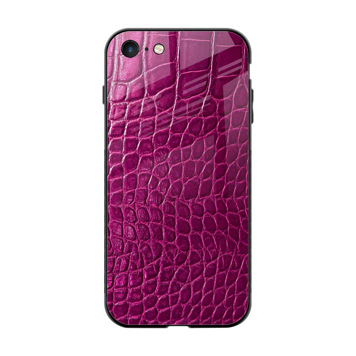 Croco Pink back phone cover | glass case for iphone 7