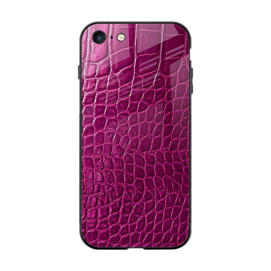 Croco Pink back phone cover | glass case for iphone 7