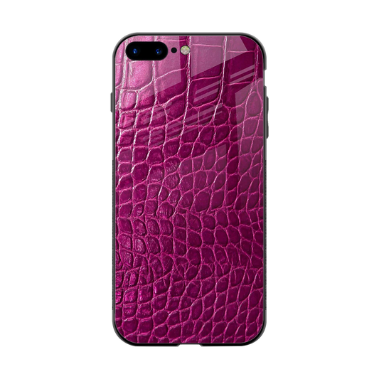 Croco Pink back phone cover | glass case for iphone 7 plus