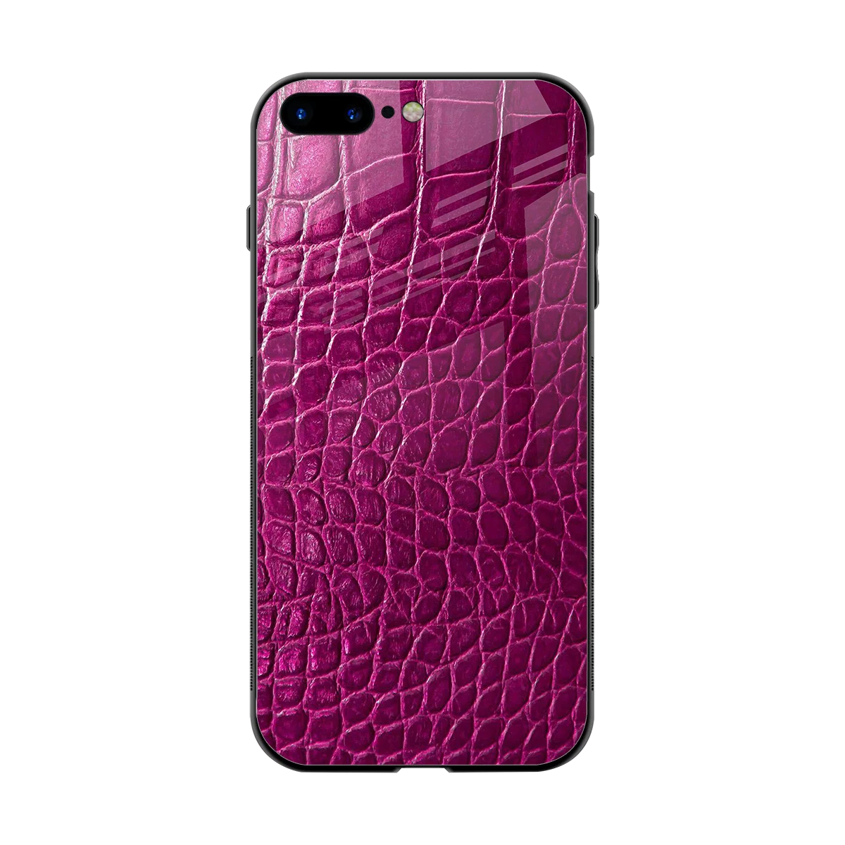 Croco Pink back phone cover | glass case for iphone 8 plus