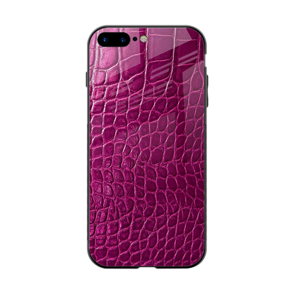 Croco Pink back phone cover | glass case for iphone 8 plus
