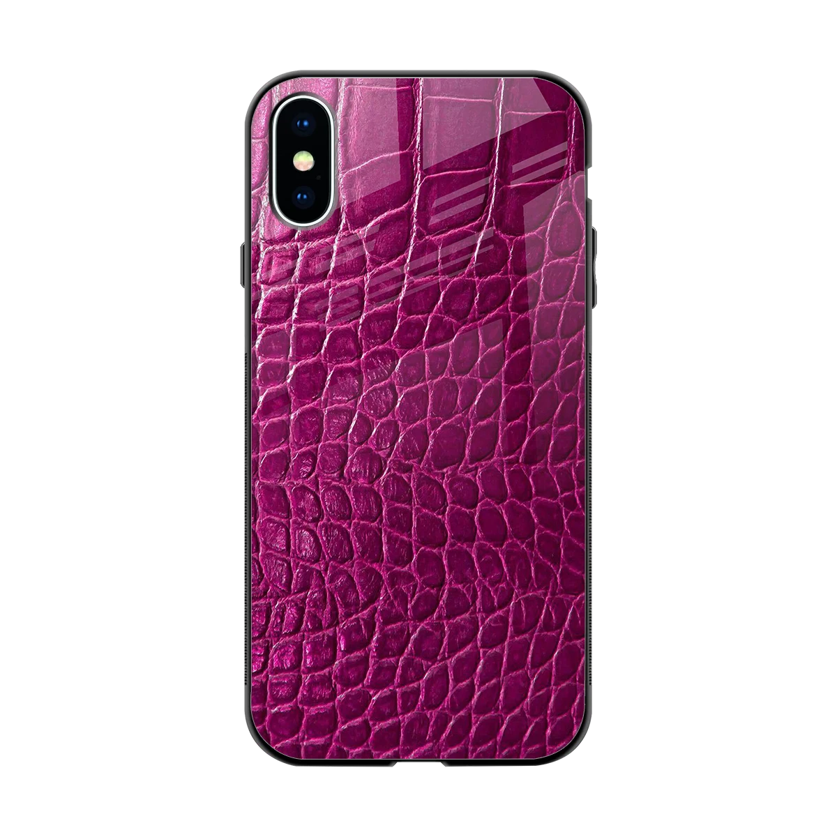 Croco Pink back phone cover | glass case for iphone x