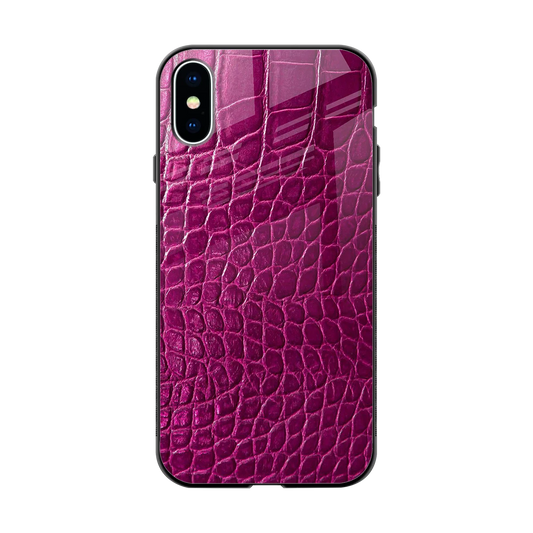 Croco Pink back phone cover | glass case for iphone x