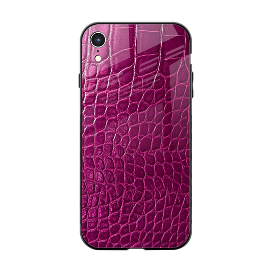 Croco Pink back phone cover | glass case for iphone xr