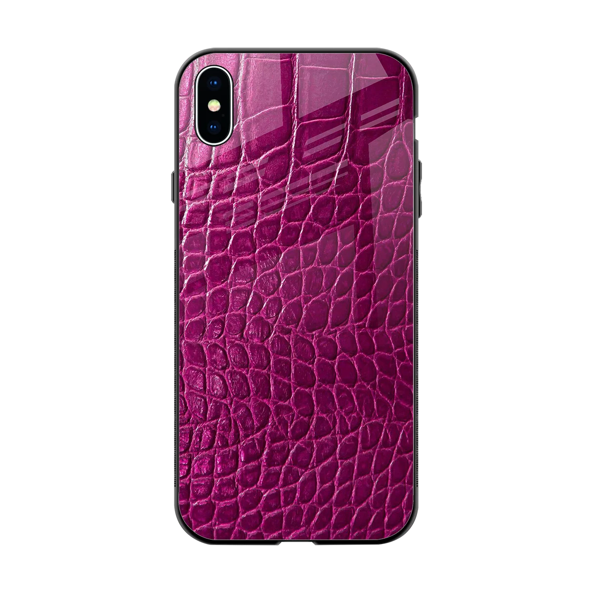 Croco Pink back phone cover | glass case for iphone xs max