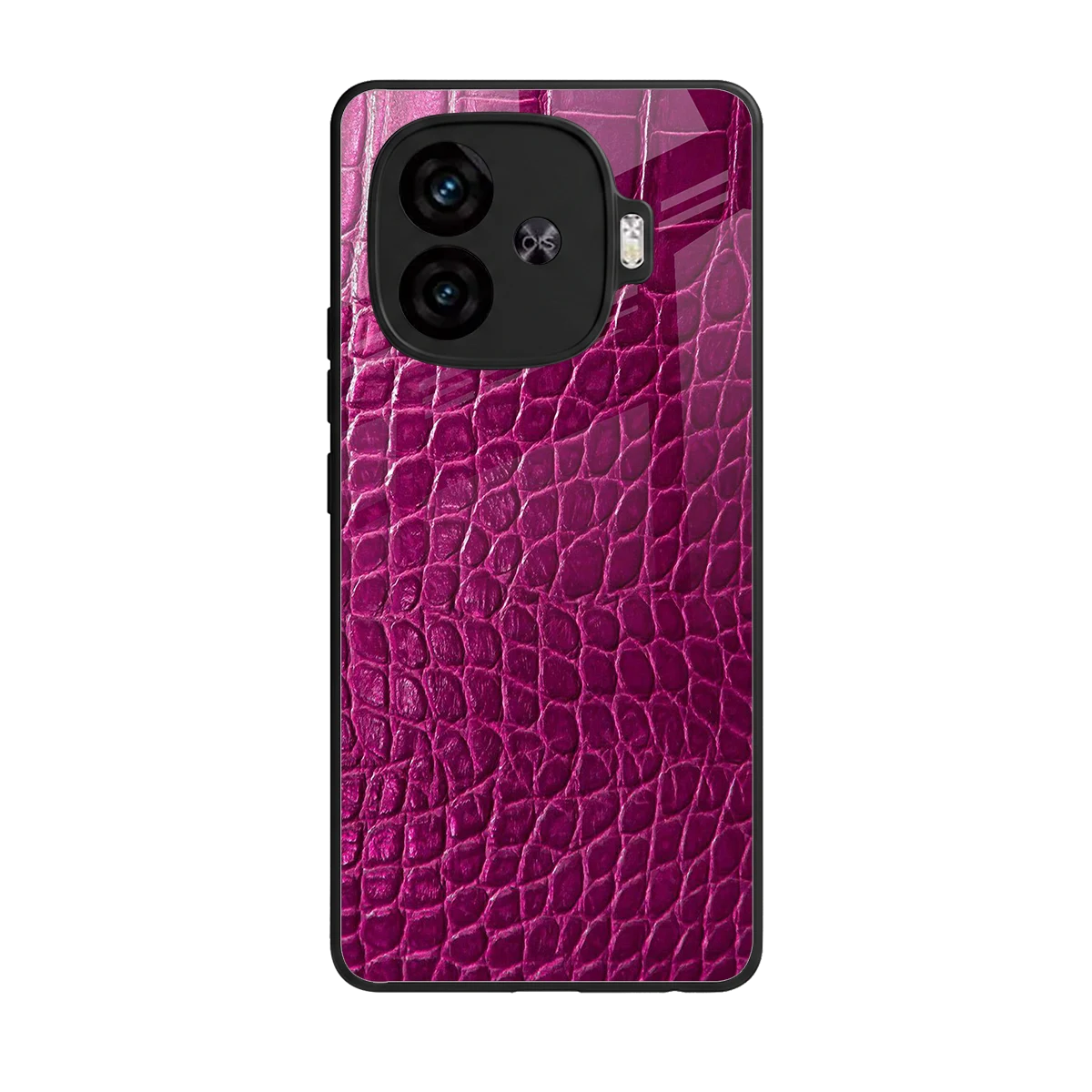 Croco Pink back phone cover | glass case for iqoo neo 10r 5g