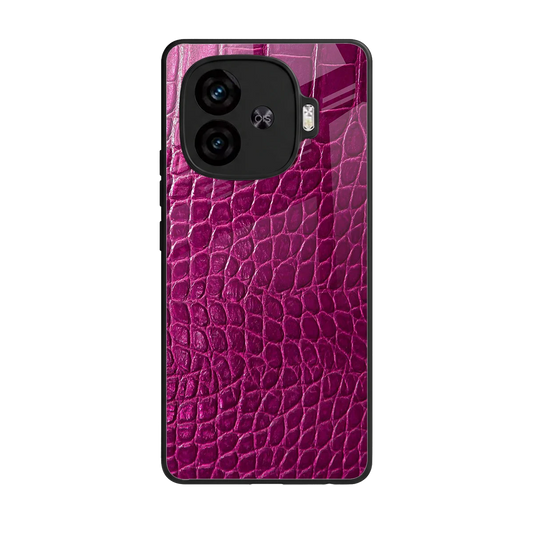 Croco Pink back phone cover | glass case for iqoo neo 10r 5g