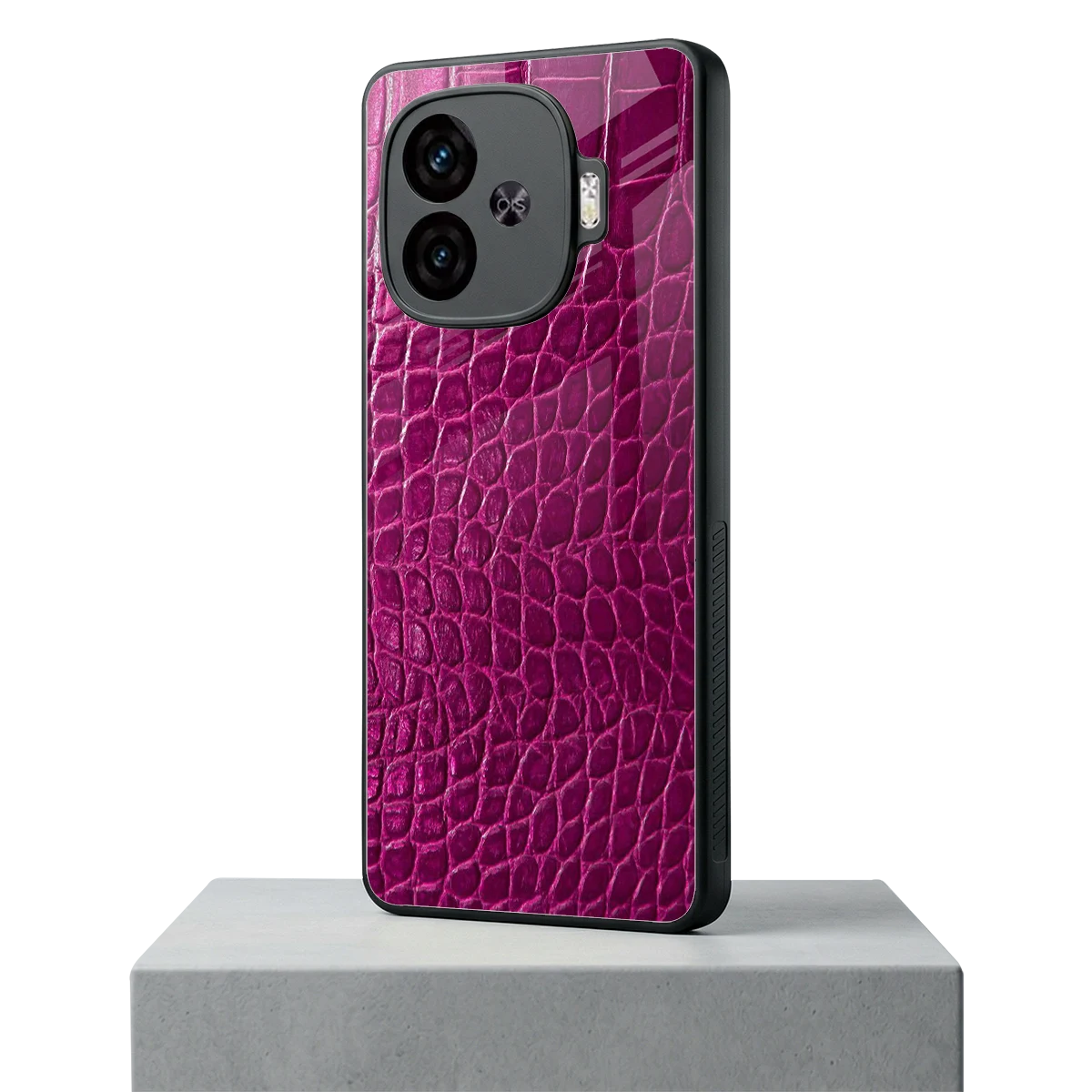 Croco Pink iqoo neo 10r 5g mobile cover | shockproof glass phone case