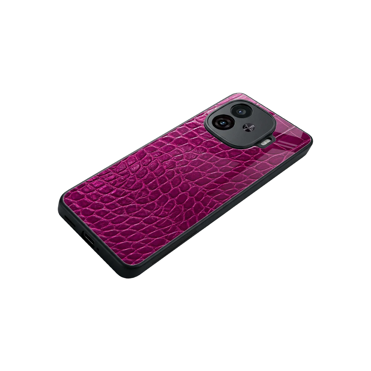 Croco Pink stylish phone case for iqoo neo 10r 5g | glossy glass and slim fit